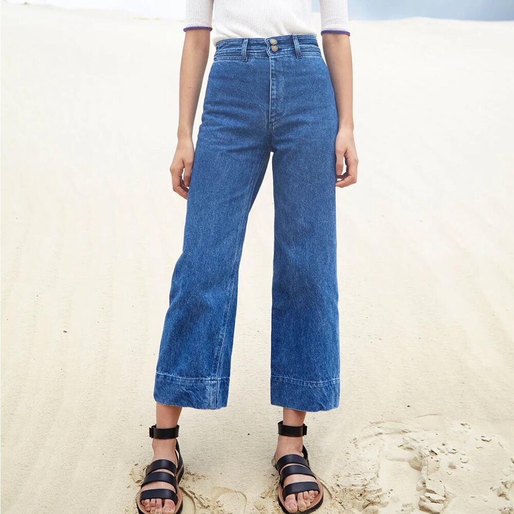 Apiece Apart Blue Wide Leg Jeans
